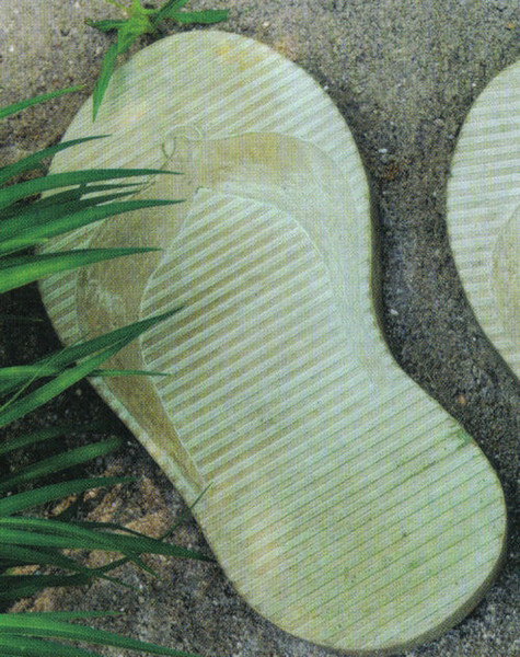 Left Flip Flop Stepping Stone made of Cast Stone